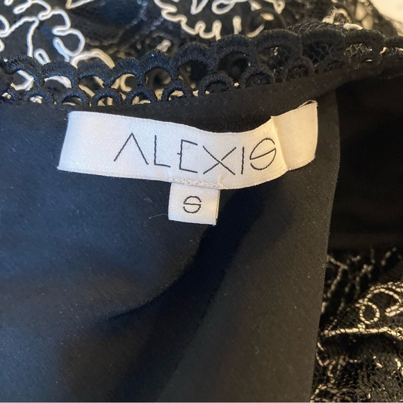 ALEXIS Black White Lace Fit Flare Dress - Picture 6 of 10